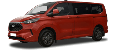 Ford E-Tourneo Custom 65kWh 340 L1H1 Titanium X 218pk Auto leasen - front angle - DirectLease